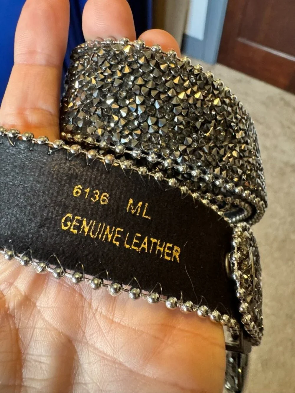 Shyanna Crystal & Rhinestone leather belt ML
